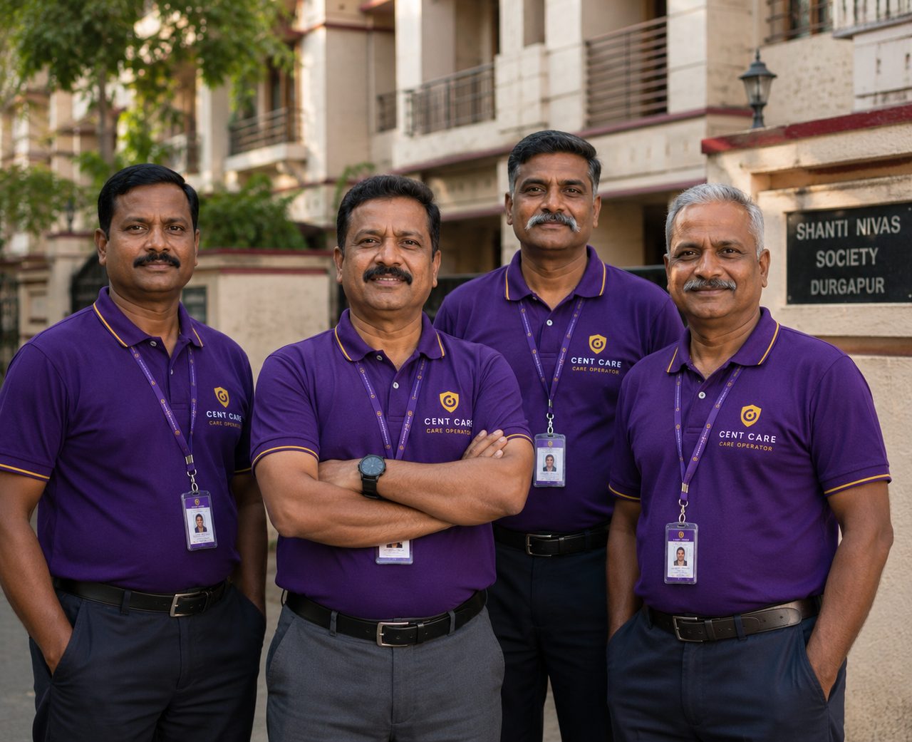 Cent Care operators, all ex-servicemen, in uniform before starting their rounds